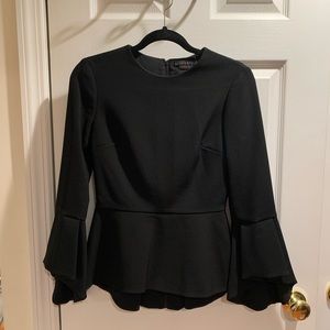 Alice & Olivia Ruby Bell Sleeve Peplum Top NWOT